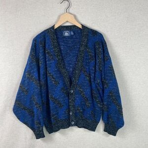 Vintage Atlantic Traders Mens Knit Cardigan Sweater Size Large Grandpacore Cosby